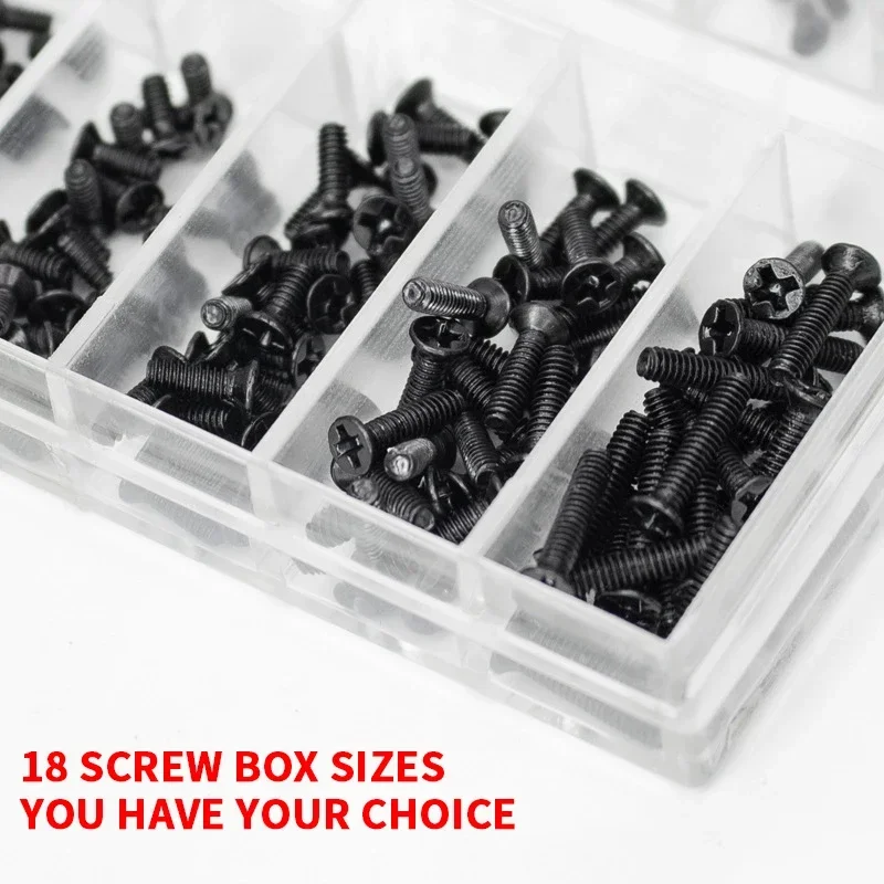 500Pcs/Box M1.2 M1.4 M2 Universal Mini Small Screws Nuts Assortment Kit For Sunglass Watch Eye Glasses Clock Laptop Repair Tools