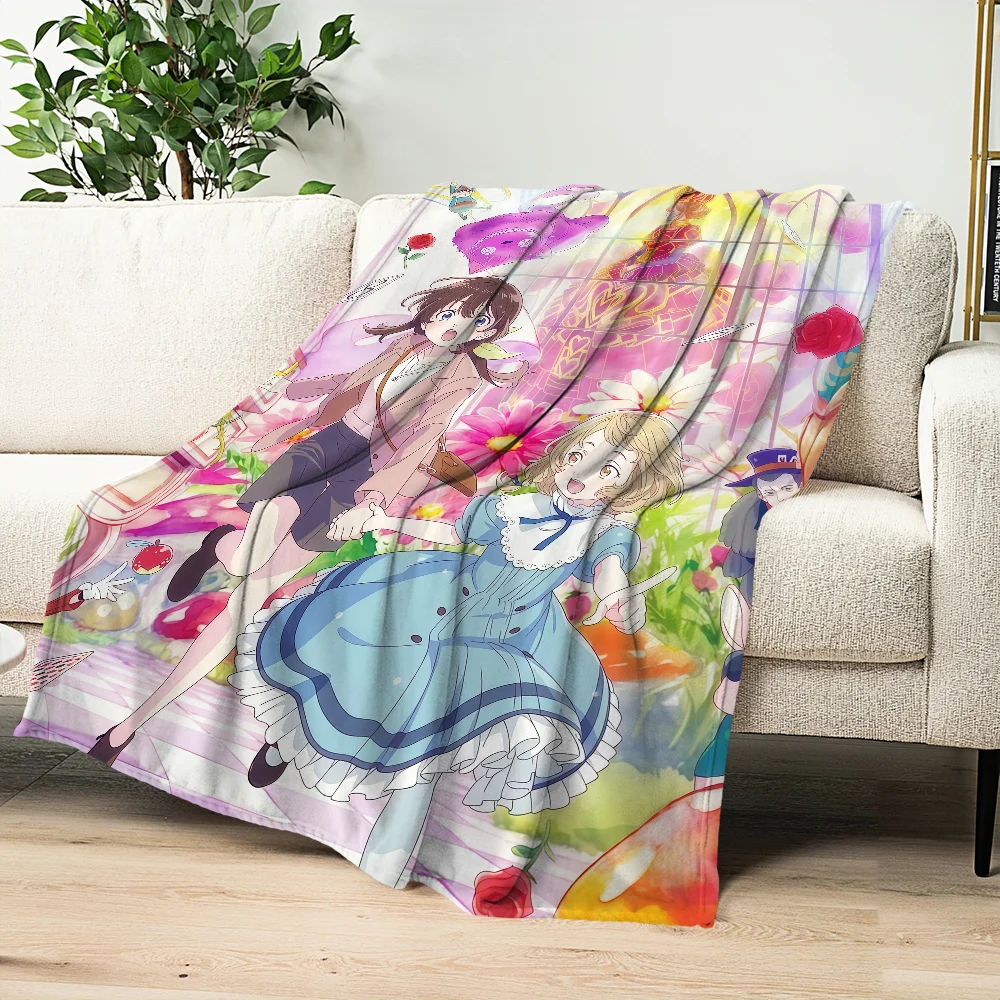 anime cartoon cute d-Dive in w-Wonderland Flannel warm soft plush blanket sofa living room hogar office bedroom travel gift home