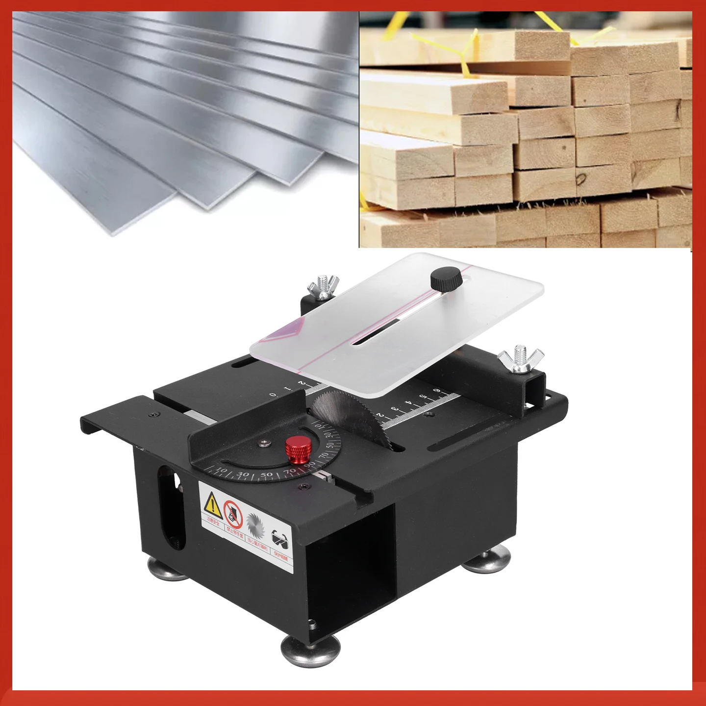 

200W Circular Table Saw Mini Bench Saw and Belt Sander Variable Speed 30mm Cutting Depth for Wood Plastic Stone Metal Knife