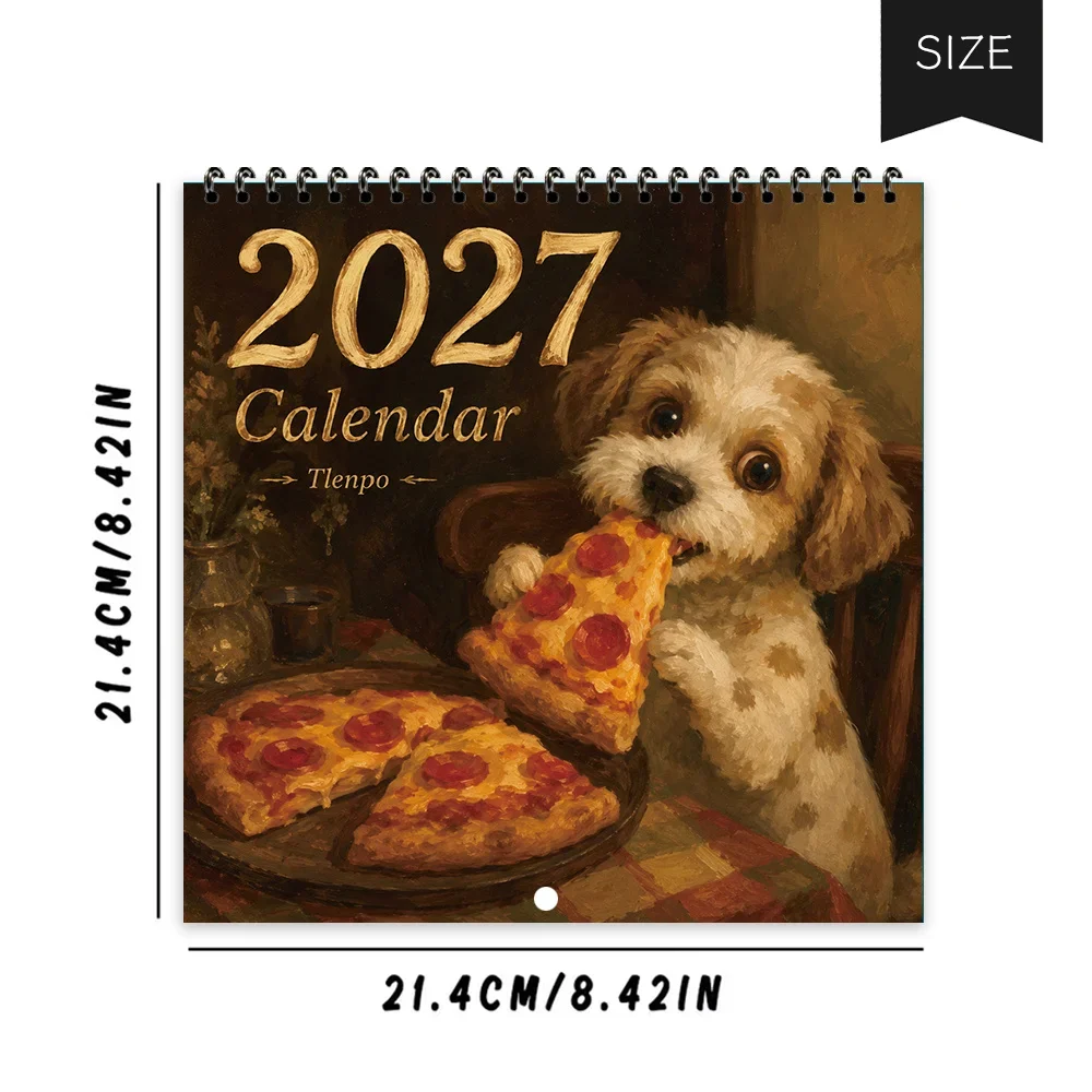 1pc 2027 Wall Calendar, Dog Anthropomorphism,12-Month Monthly Planner, Perfect Gift For Back-to-School Season,Christmas,New Year