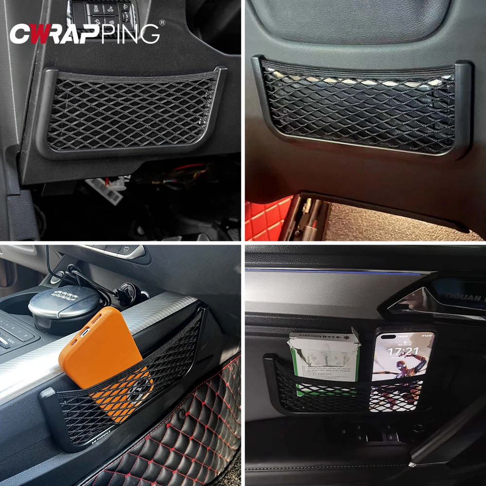 Car Organizer Mesh Storage Bag Net Pocket Mobile Phone Holder Multi Function Car Storage Net for RV Truck SUV Car Accessories image 3