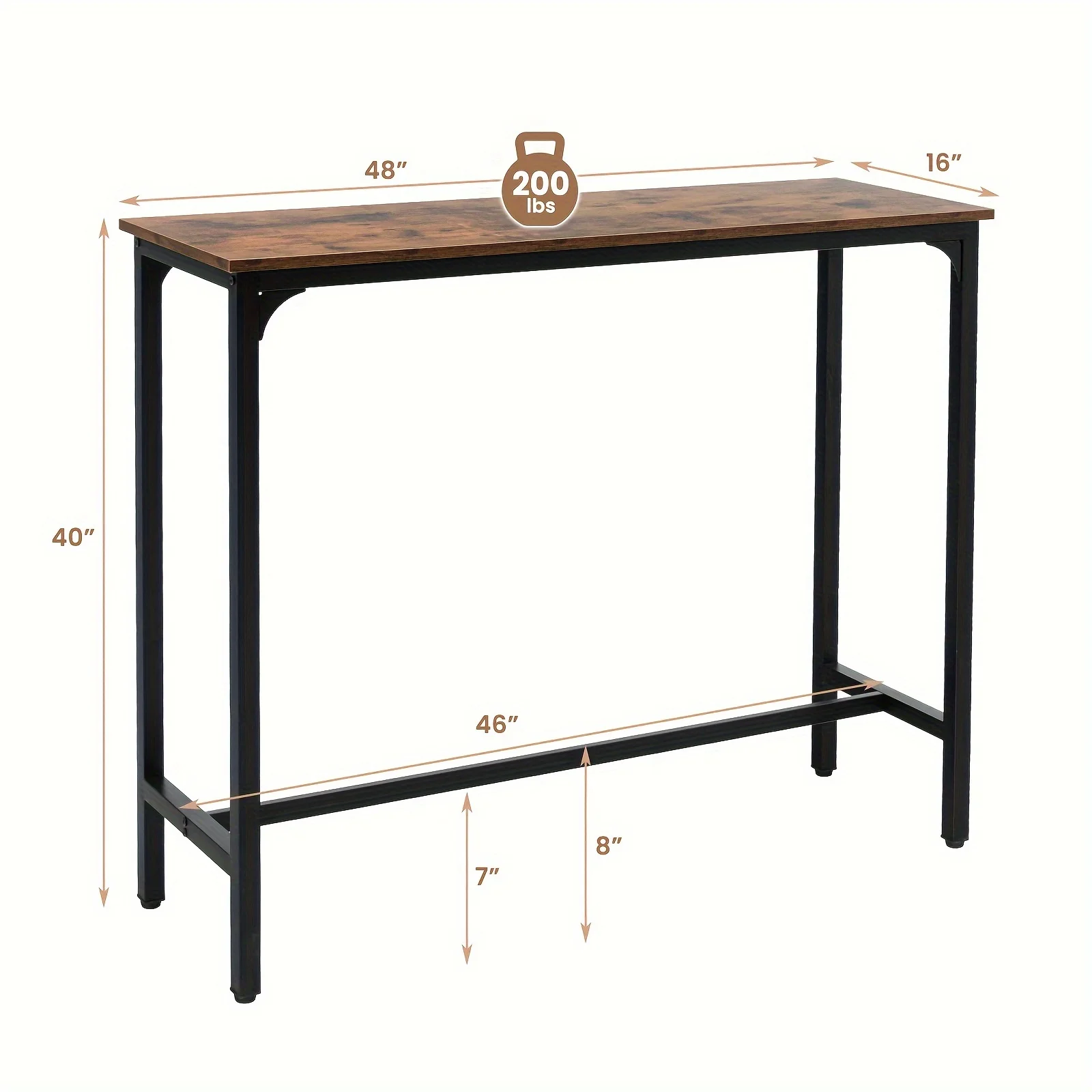 1pc, Industrial Pub Dining Table (48