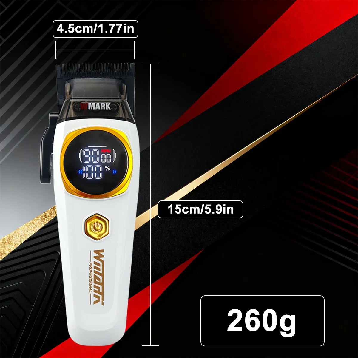 WMARK NG-8004 ماكينة قص الشعر الكهربائية الاحترافية 9000 دورة في الدقيقة شحن لاسلكي DLC تتلاشى بليد 2000 مللي أمبير في الساعة ماكينة تشذيب صالون الحلاقة