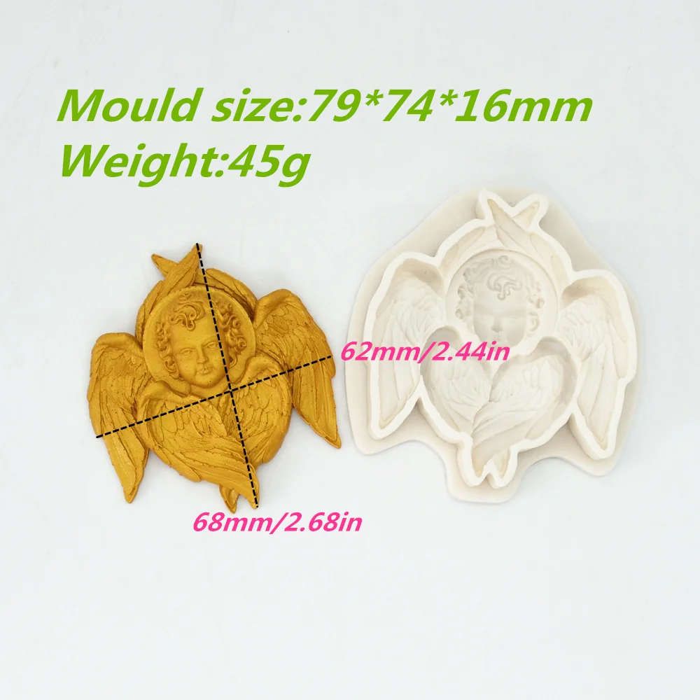 Silicone Mold Angel Boy Kitchen Baking Tool DIY Cake Wing Dessert Chocolate Lace Decoration Candy Pastry Fondant Moulds Handmade