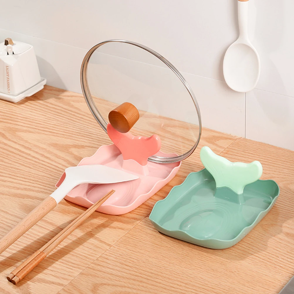 

3pcs Pot Lid Rack Spatula Soup Spoon Stand Kitchen Utensils Organizer Storage Holder Design for Home Restaurant Use Pan