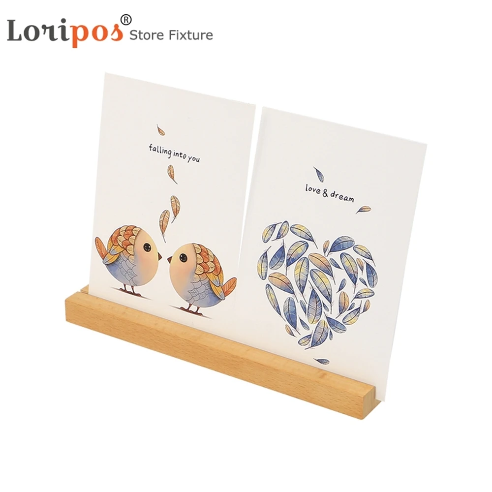 Solid Wood Note Clip Calendar Holder Stand Photo Display Stand Creative Wedding Desktop Picture Clip Wooden Name Card Label Rack