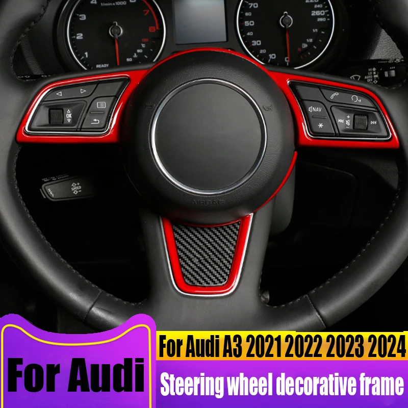 

For Audi A3 2017 2018 2019 2020 2021 2022 2023 2024 steering wheel decorative frame automotive interior decoration products