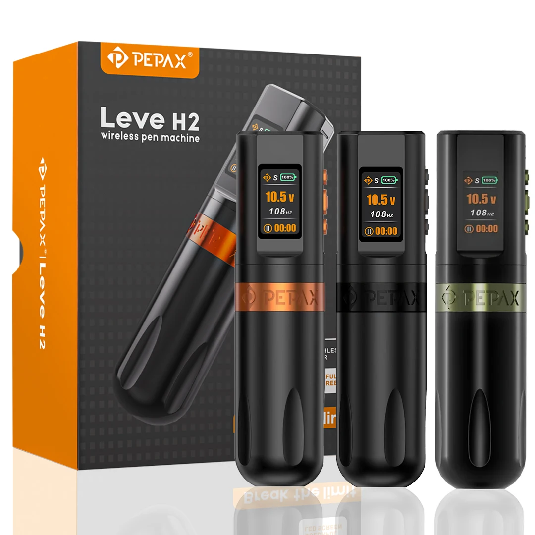 

PEPAX Leve H2 Беспроводная машина для татуировки, аккумулятор 2000 мАч, машина для татуировки, бесщеточный двигатель, ход 3,5/4,2/5,0 мм