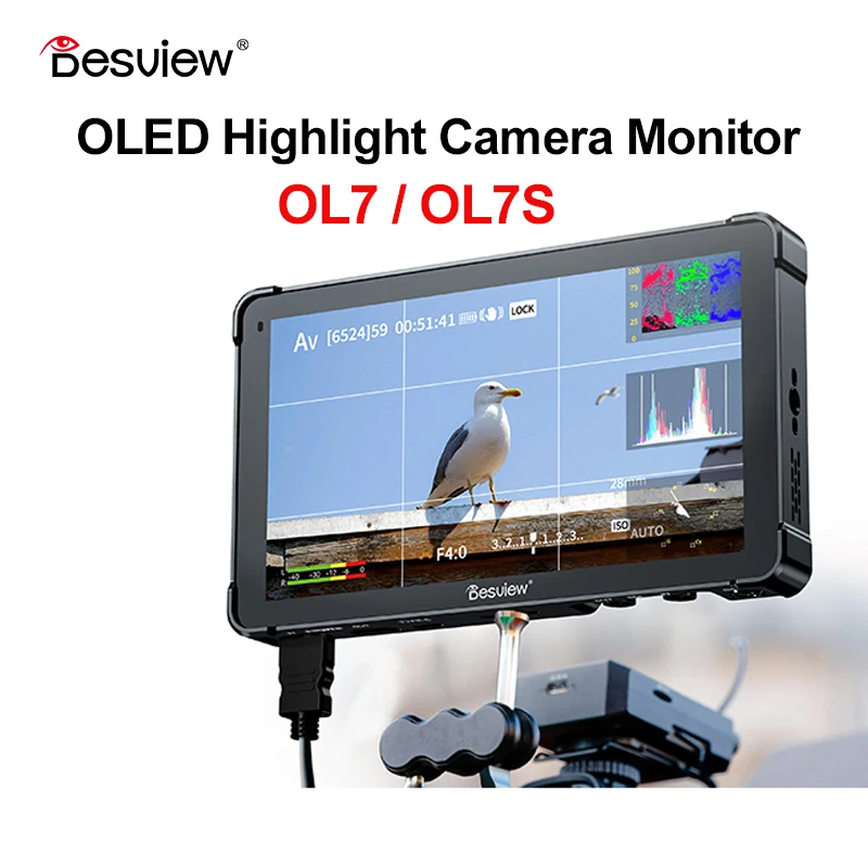 Desview OL7/OL7S New OLED Highlight Camera Monitor 7 inch DSLR Camera Outdoor External Camera Display 4K60 HD HDMI-compatible