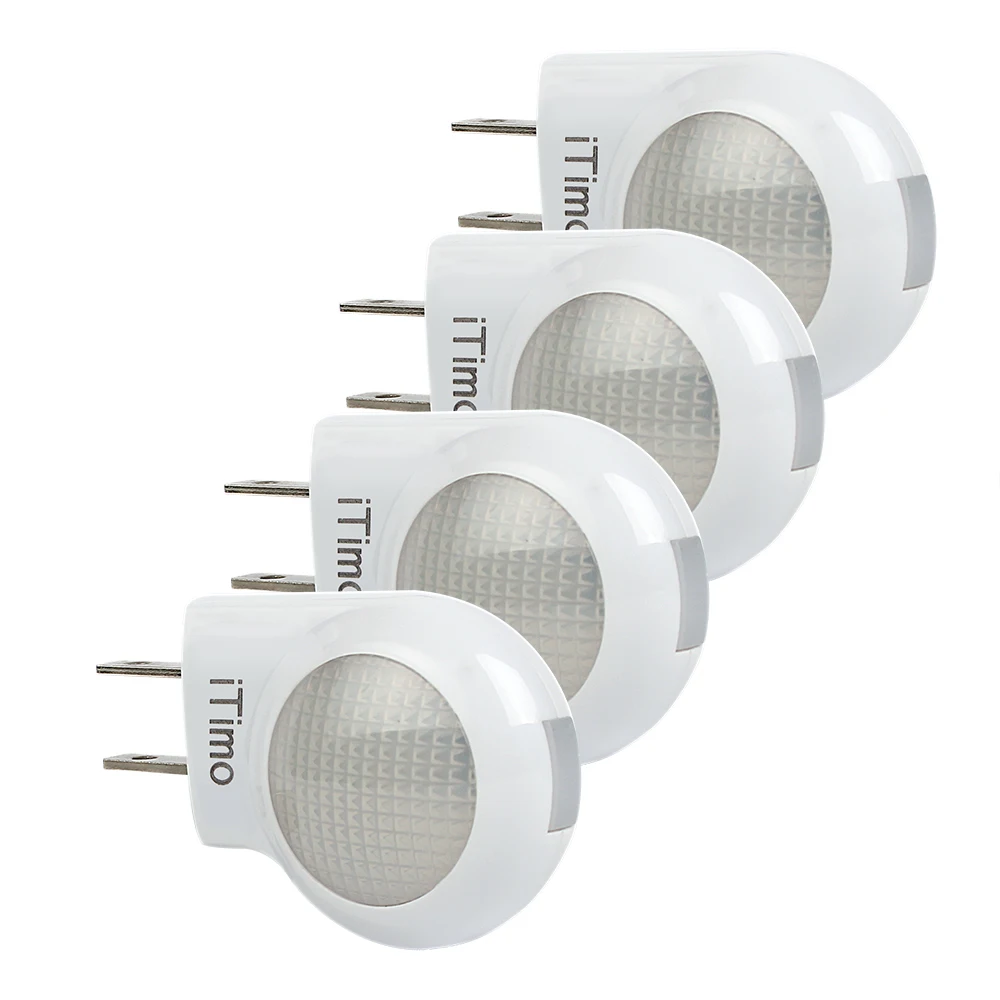 Mini luz nocturna LED con Sensor automático para dormitorio de bebé, lámpara de emergencia con Control de iluminación inteligente, enchufe de EE. UU., ambiente bonito, 4 Uds.