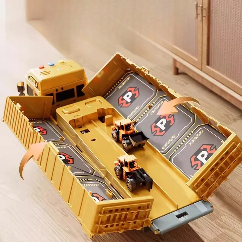 

Alloy construction vehicle toy set Container truck Crane track toy set
