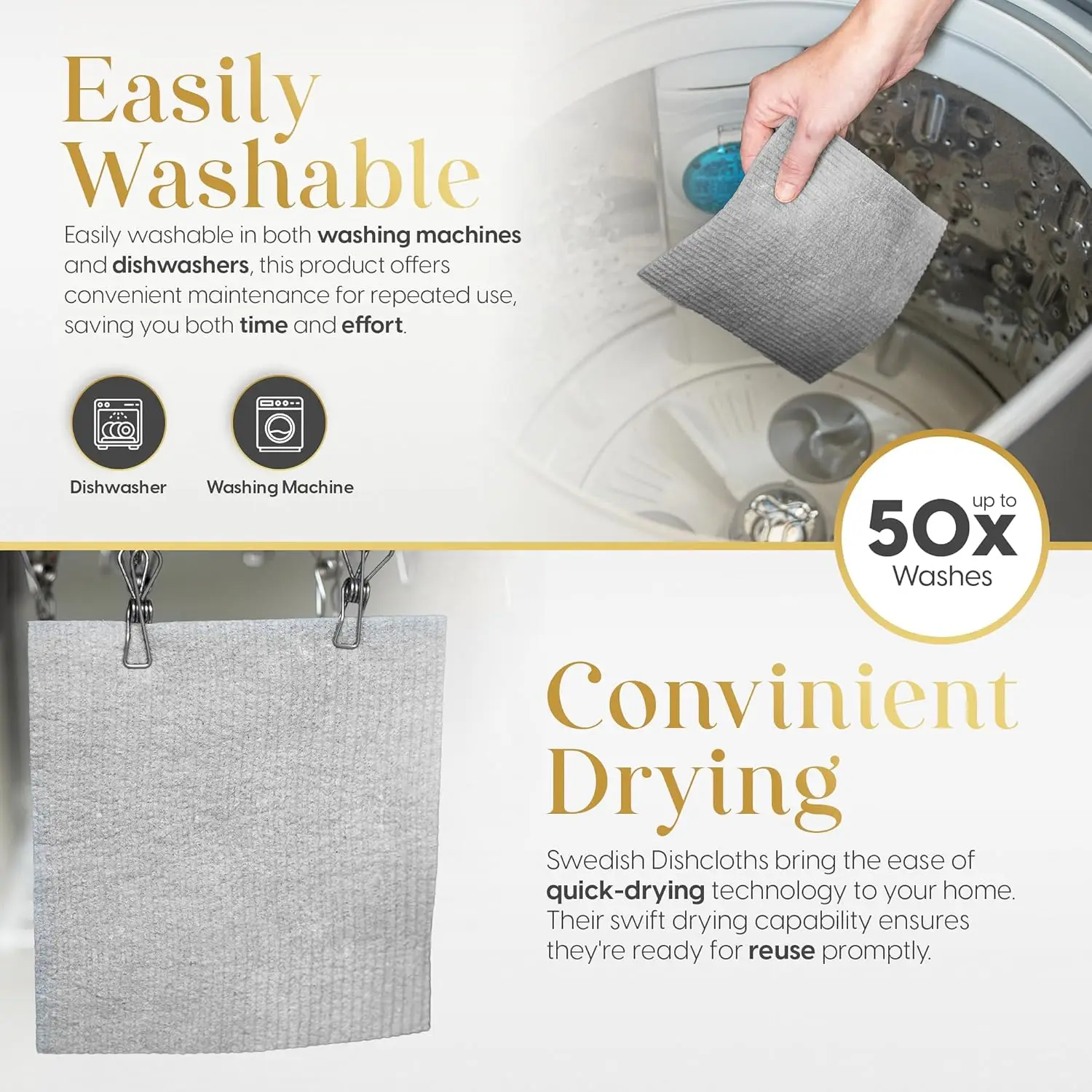 Swedish Dish Cloths 10 Pack Reusable Kitchen Dishcloths Ultra Absorbent Dish Towels Cellulose Sponge Cloth