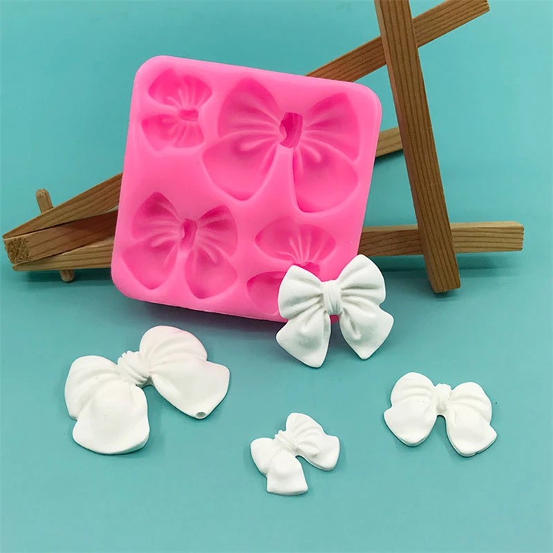 1 Uds. Moldes de lazo de nudo bonito, molde artístico de resina de Fondant de silicona suave, decoración de pasteles, pastelería, cocina, accesorios para hornear, herramientas