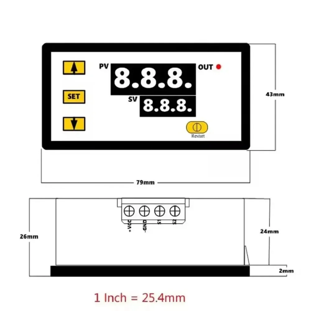 Digital Temperature Controller DC12V 24V AC 110V-220V W3230 20A LED Display Thermostat With Heating/Cooling Control Instrument