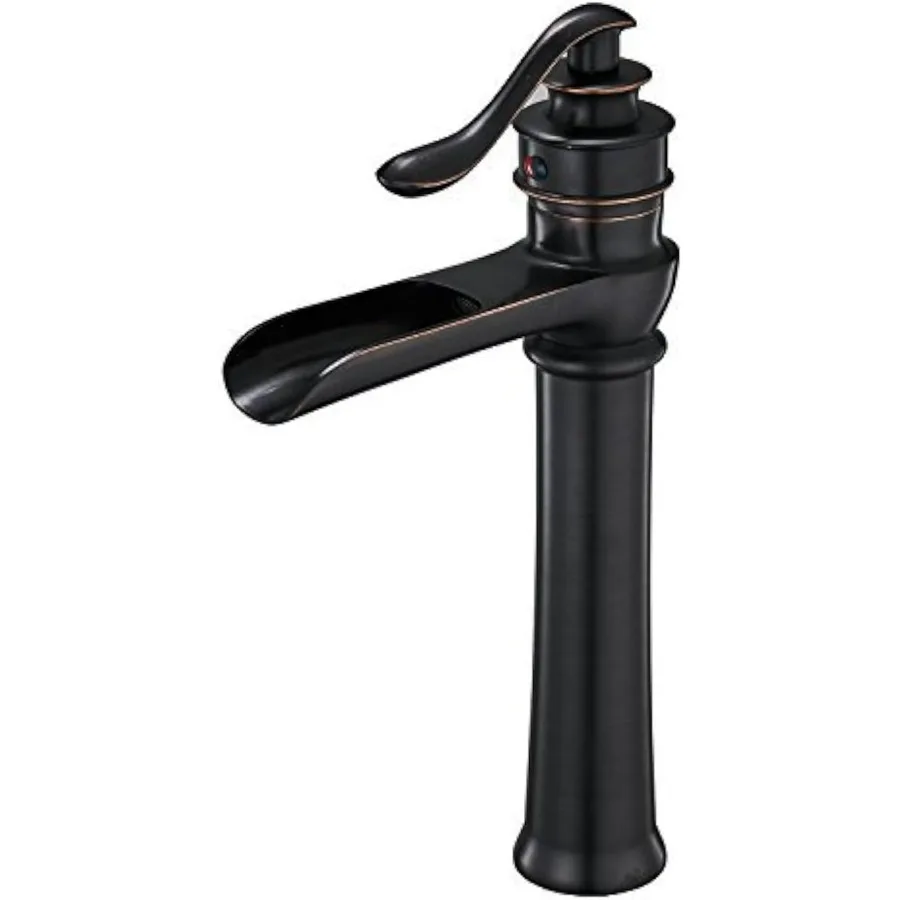 

Bathroom Sink Faucet Waterfall Vessel Sink Faucet Single Hole Oil Rubbed Bronze Black Country Farmhouse Handle Supply Line Lava