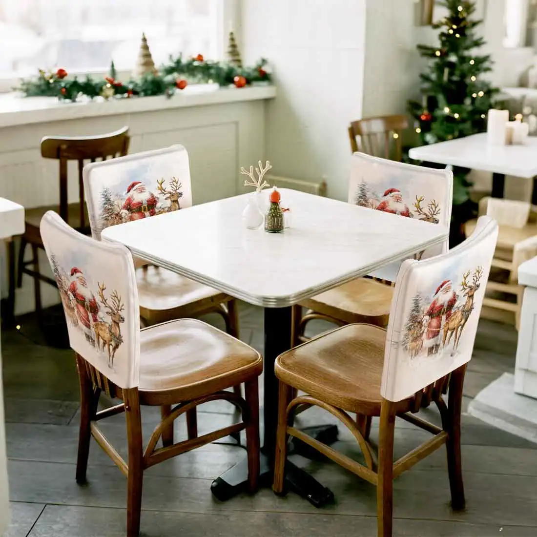 2/4/6pcs set 45x55cm Santa Claus ReindeerChair Cover Table Decoration Dining Seat Chair Covers Dining Room Bar Party Banquate