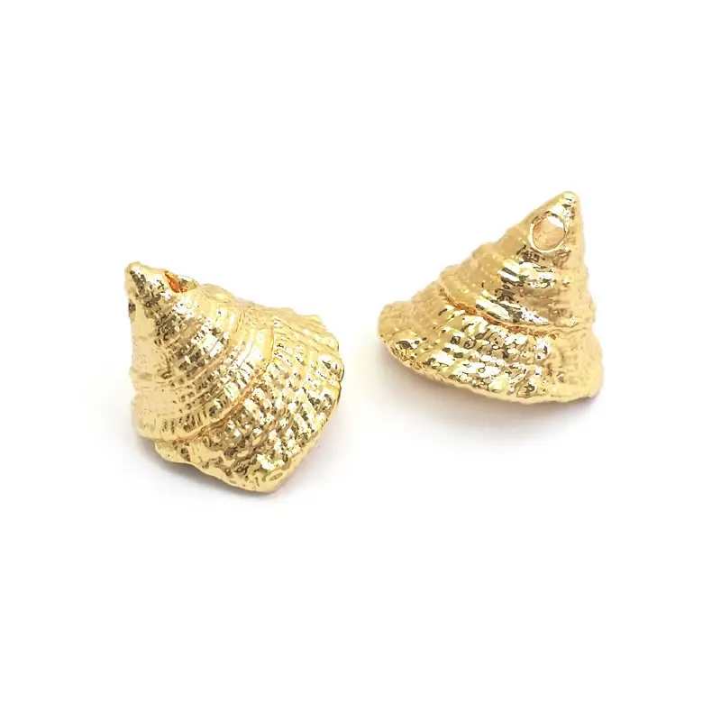 18K Gold Color Brass Conch Seashells Charms Pendants High Quality Diy Jewelry Making Necklace Supplies Necklace Earrings - view 3