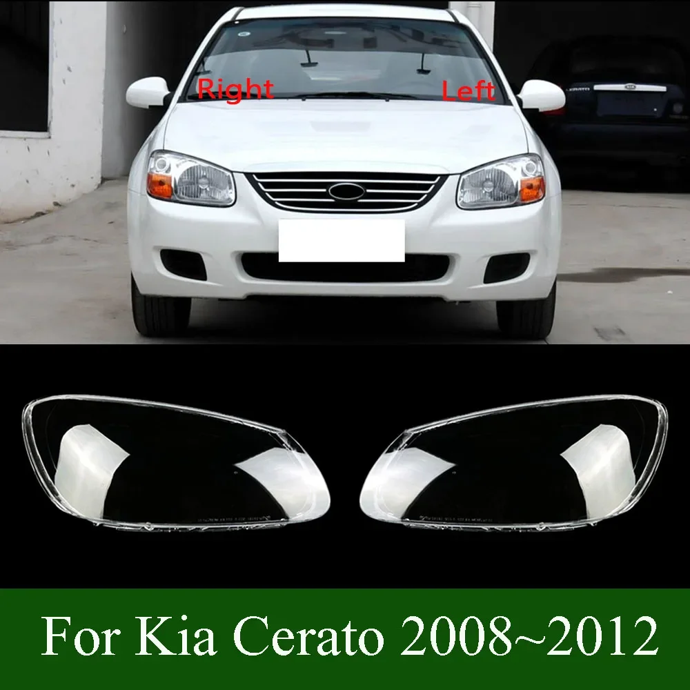 

For Kia Cerato 2008~2012 Car Front Replacement Headlight Transparent Case Shell Light Lamp Caps Headlight Glass Lens Cover