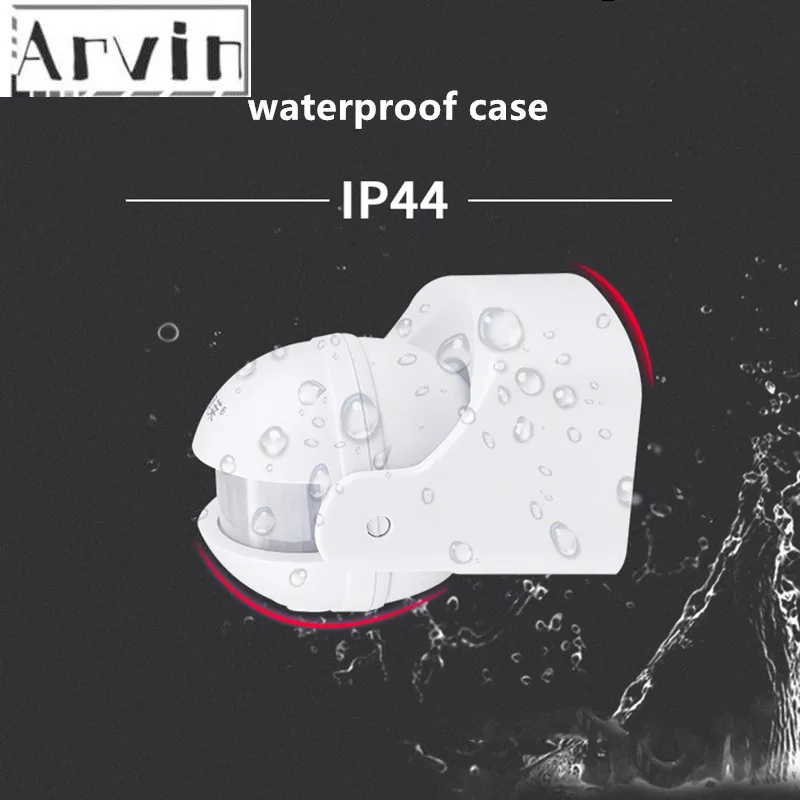 Ac 220v-240v 180 graus ao ar livre ip44 segurança pir infravermelho sensor de movimento detector interruptor de movimento max 12m 50hz 3-2000lux