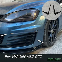 Black Front Bumper Air Knife Body Kits For VW GOLF MK7 GTI 2013-2017 Fog Light Cover Air Vent Trim Flap Canards Car Accessories