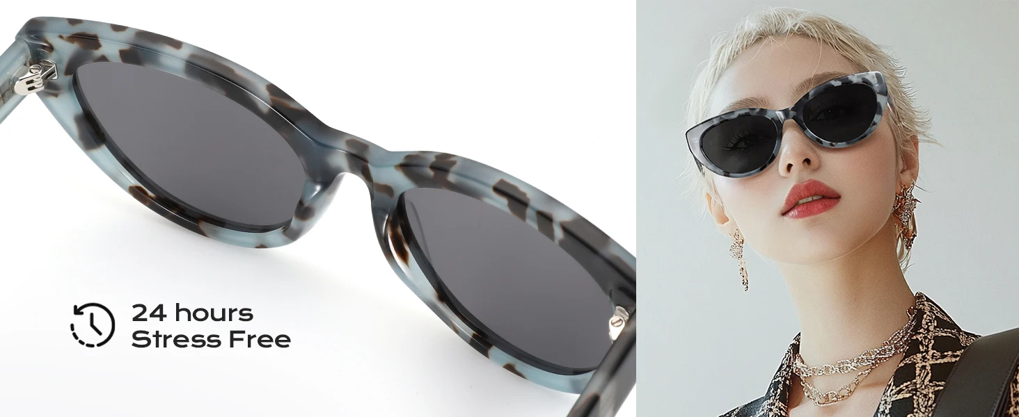 ZENOTTIC Retro-Sonnenbrille mit kleinem Katzenaugen-Design, polarisiert, handgefertigt, Acetat, UV400-Schutz, Schatten-Sonnenbrille für Damen – Detail 5