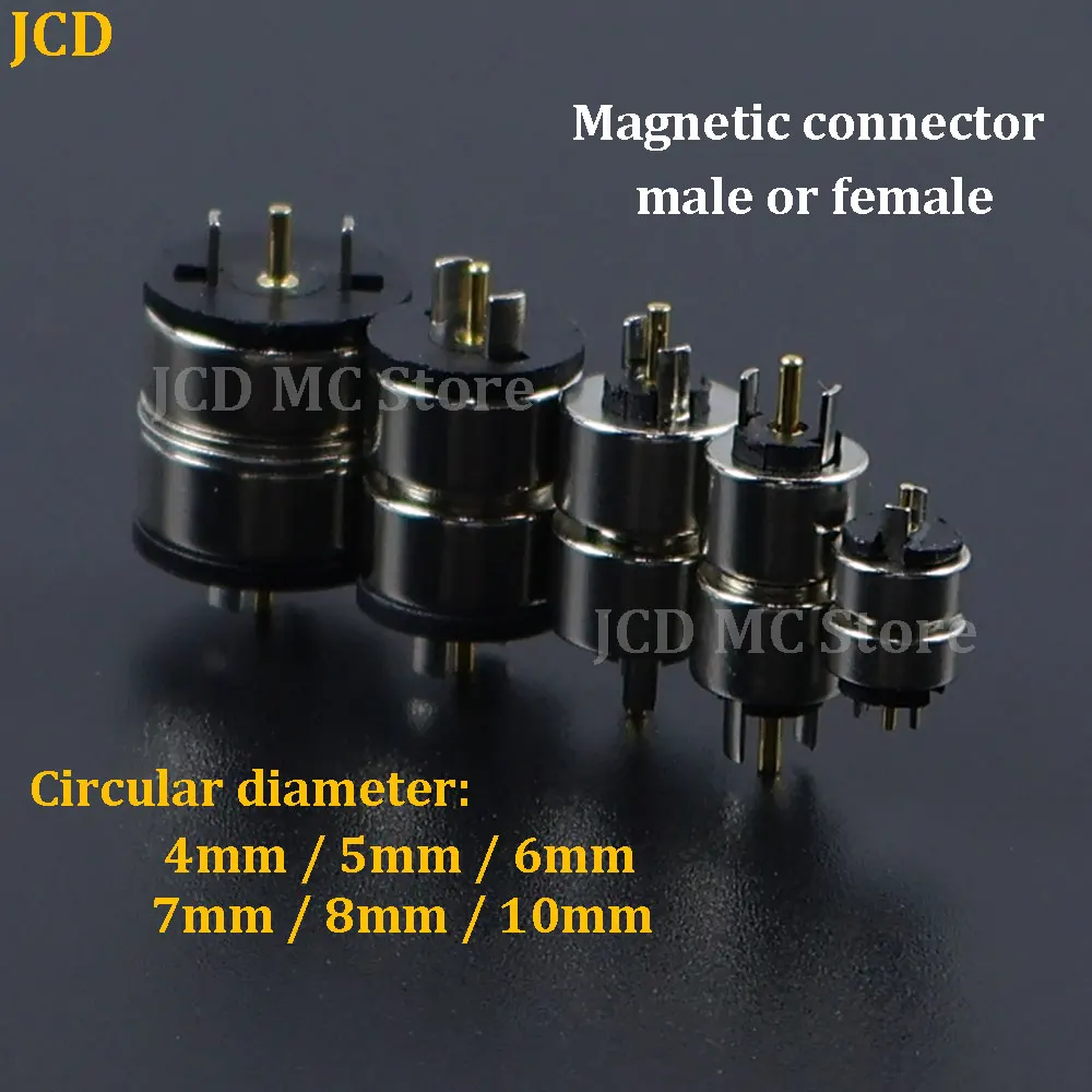 Circualr Shape Magnetic Pogo Pin Male Female Probe Connector 4mm 5mm 6mm 7mm 8mm 10mm 2A 12V DC Power Charging Socket Connector