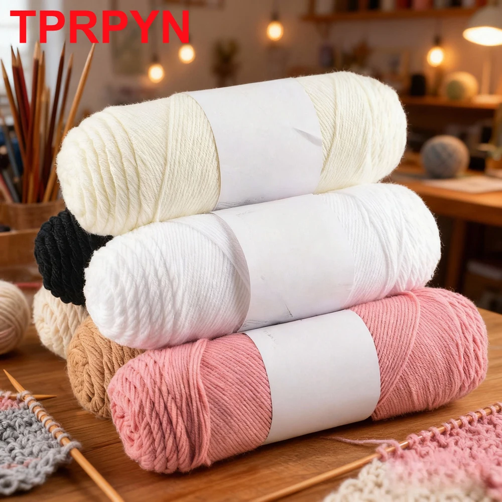 1 unidad de hilo de algodón de leche de 200g para tejer a mano, hilo de ganchillo acrílico, suéteres, bufandas, líneas, bolsa de ganchillo, manta amigurum