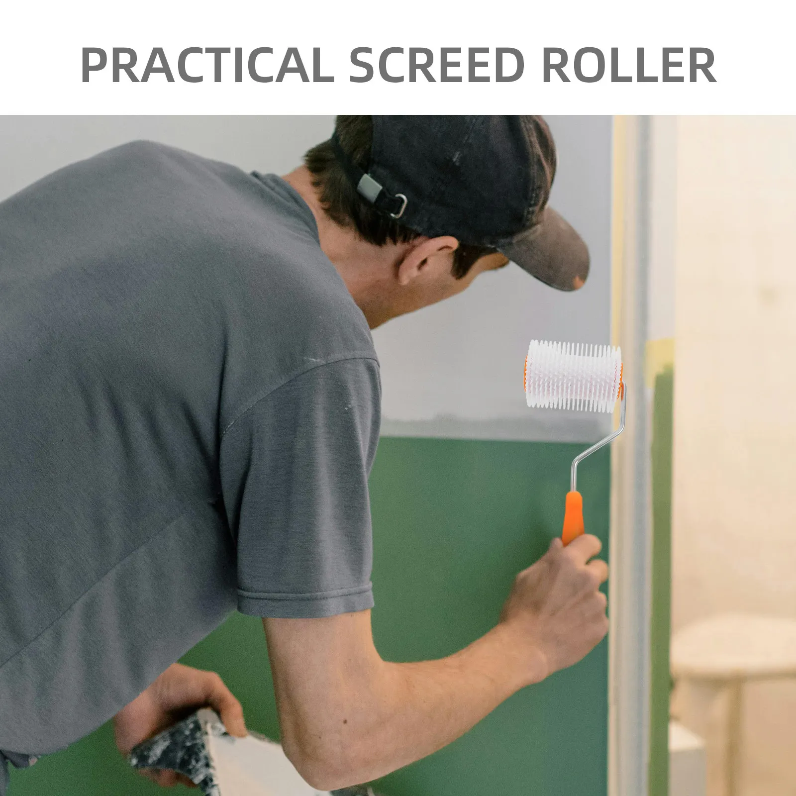 Spiked Screeding Compound Roller Self Leveling Tool Bubble Remove Device Cement Floor Defoaming Painting Brush