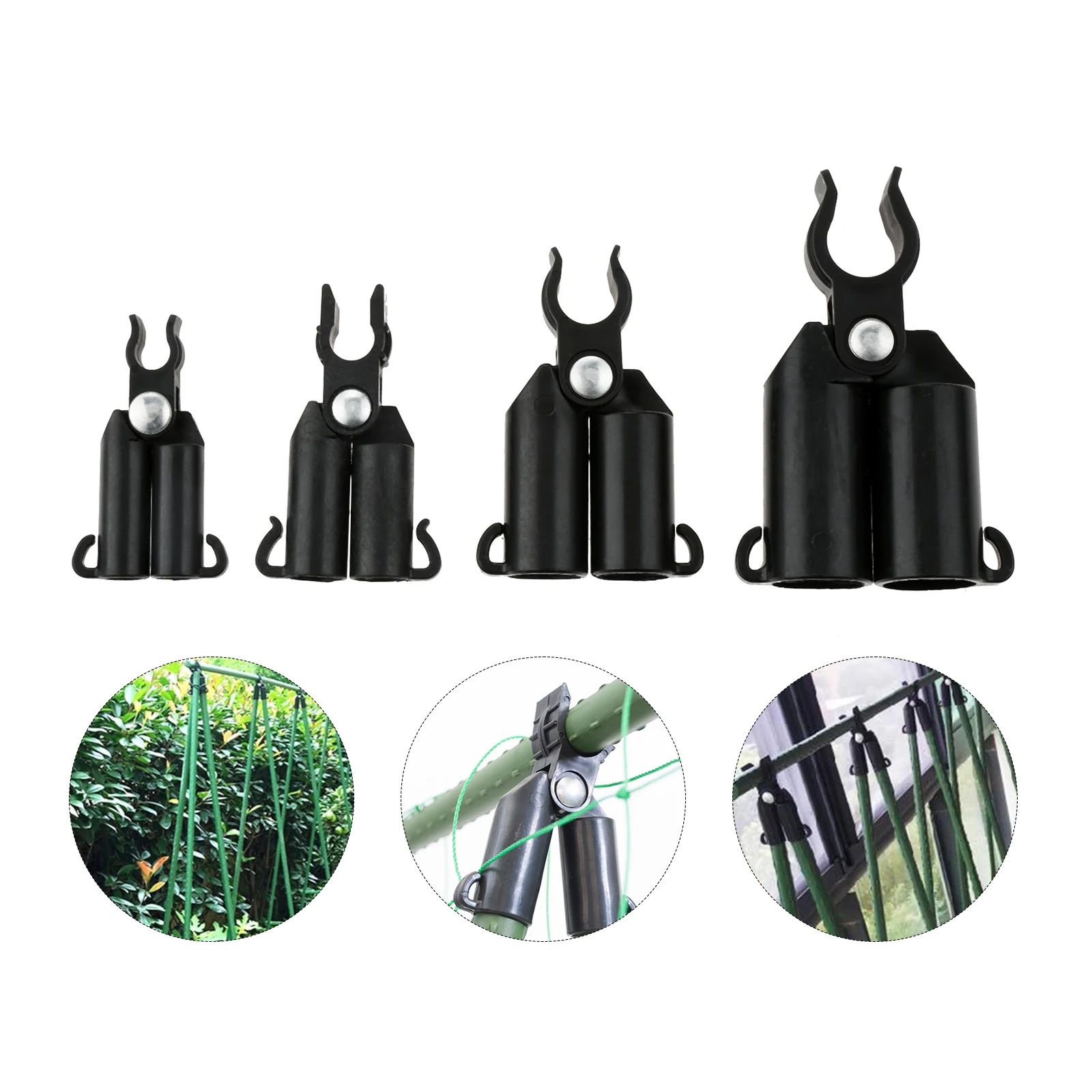 5pcs/set A-type Fixed Socket Clamp Plant Stake Connectors Greenhouse Bracket Pole Support Fork 8/11/16mm Plastic Garden Pillar