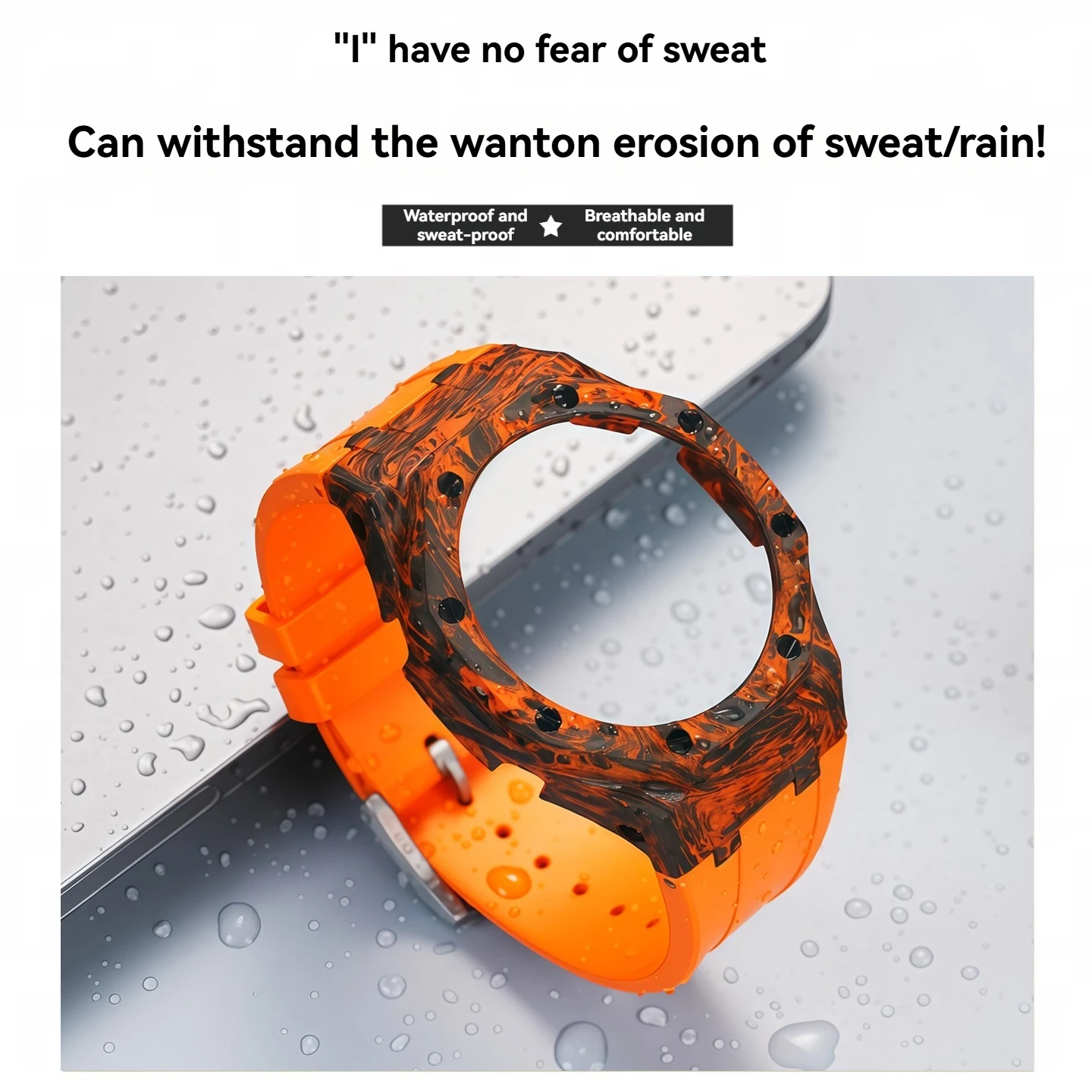 ل كاسيو GA2100/GA-2110 تعديل ألياف الكربون حالة فلوروروبر حزام مزرعة البلوط مجموعة علبة سيراميك تعديل ساعة الملحقات