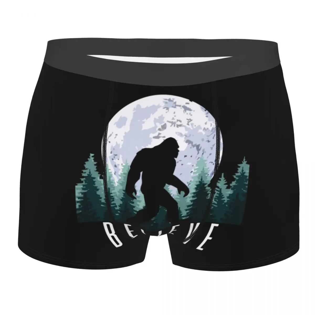 Custom Bigfoot Believe Underwear Men Printed Cute Boxer Briefs Shorts Panties Breathable Underpants