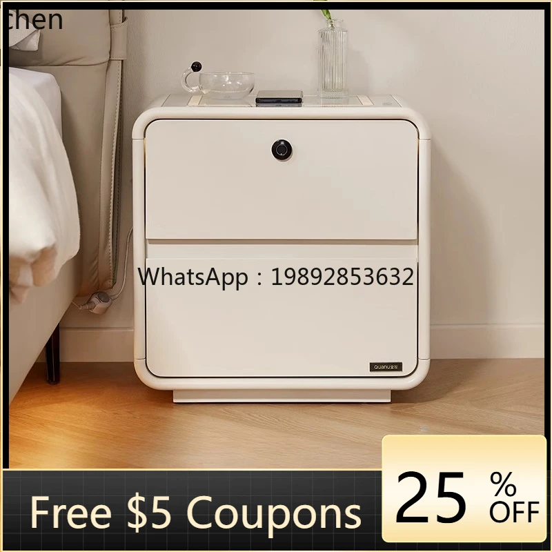 U2  smart bedside table rechargeable multi-function bedroom bedside storage cabinet