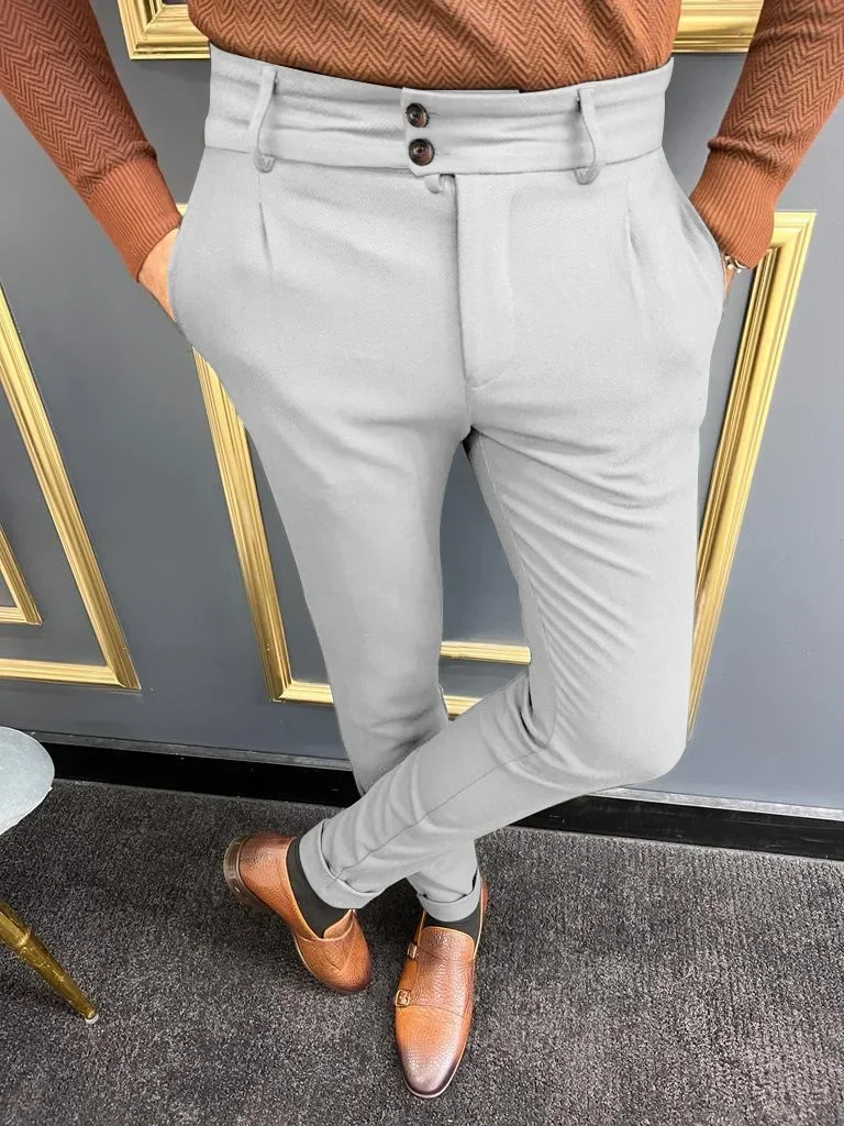 Men's Casual Business Versatile Fashion Stretch Pants Slim Fit Small Feet Suit Trousers Harlan Pants Pencil Pants Мужские брюки