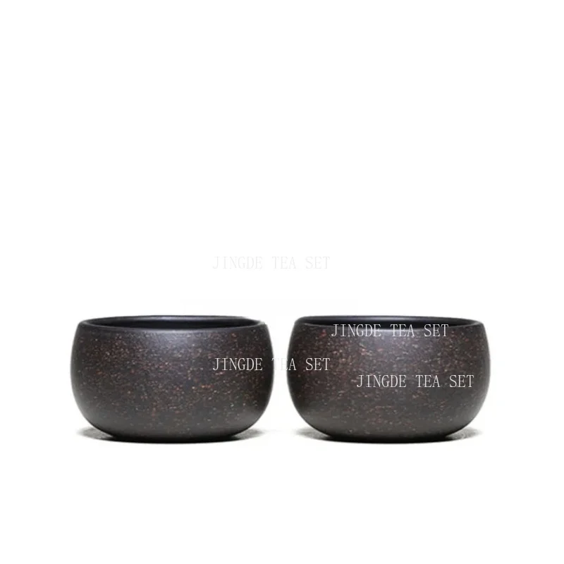 2 Pcs/set Authentic Yixing Purple Clay Teacup Handmade Meditation Cup Travel Tea Bowl Pu'er Master Tea Cup Chinese Tea Set 70ml