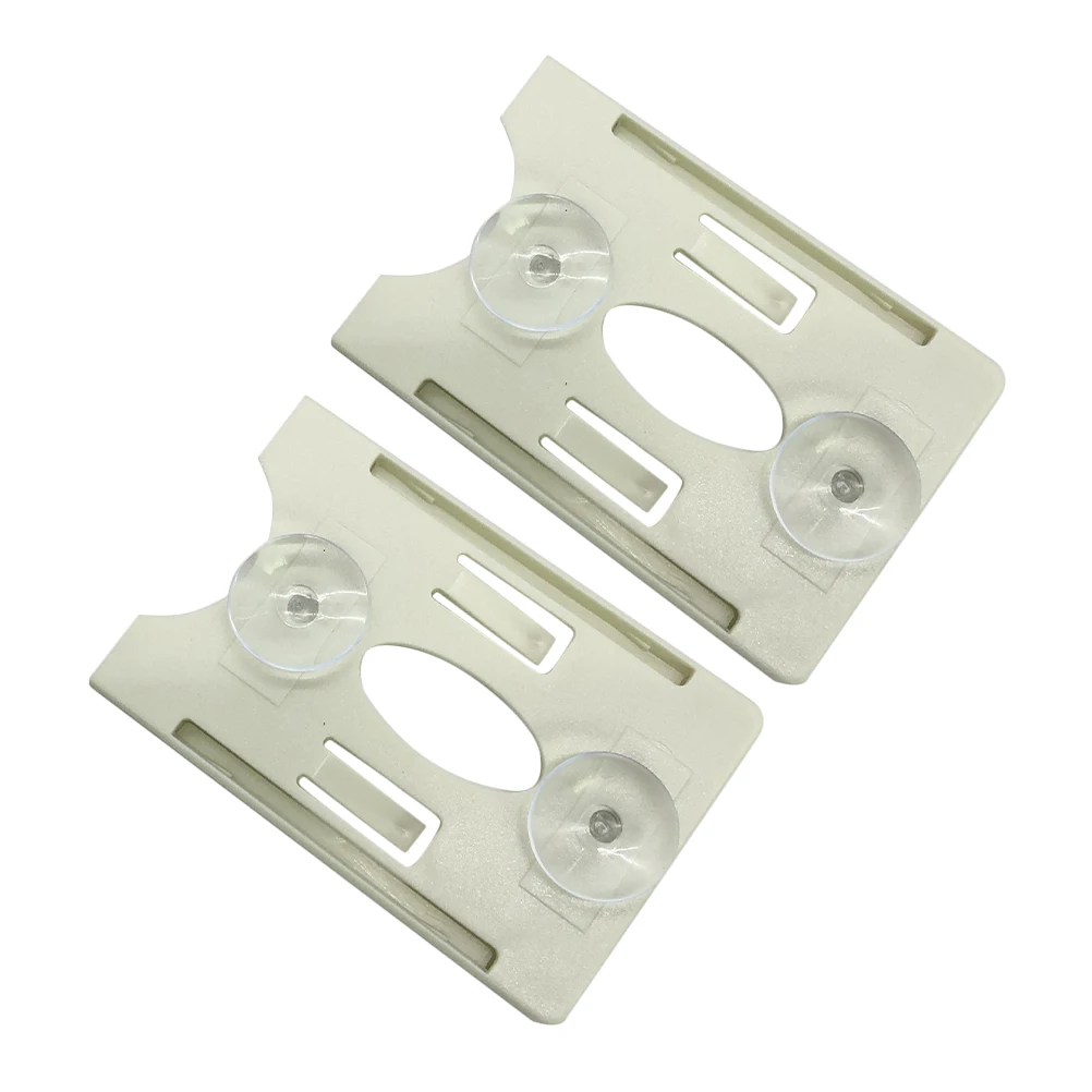 

2 Pcs Suction Cup Card Holder Badge Organizer Cover Display Sleeve Parking Beige with