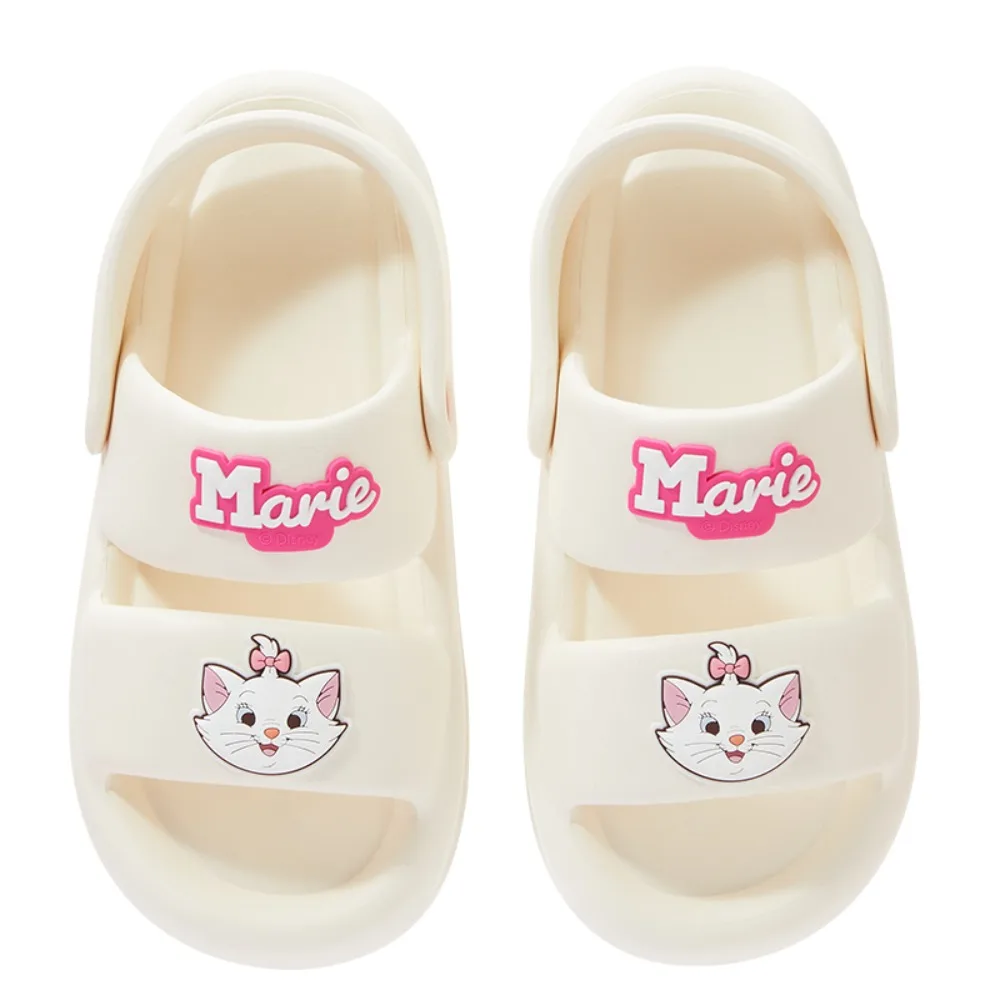 Miniso-Sapatos de praia para meninos e meninas, sandálias de anime fofas, sandálias de sola grossa para estudantes, Disney Series Marie Cat, Urso Pooh de Lótus, verão