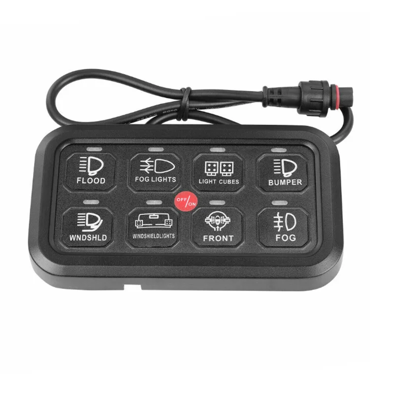 

8-панельная система управления цепью переключателя, синий, зеленый светодиодный куб для рабочей световой панели