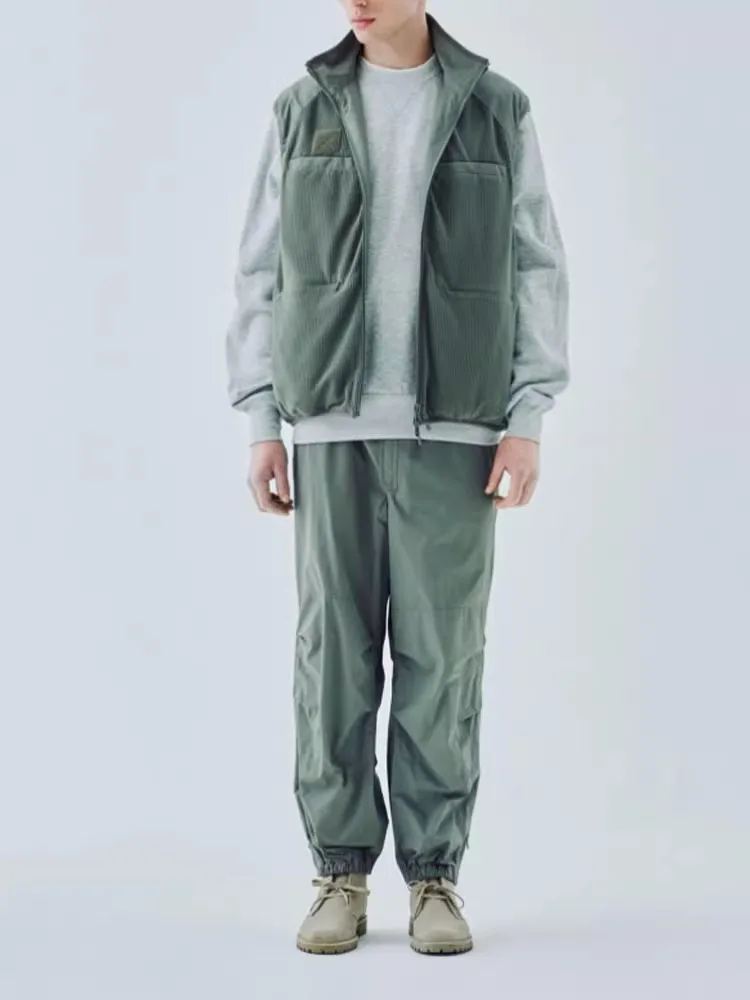 

23AW PIER39 Japanese Outdoor Workwear Windproof Warm Double-sided Stand Up Collar Vest Jacket for Men New