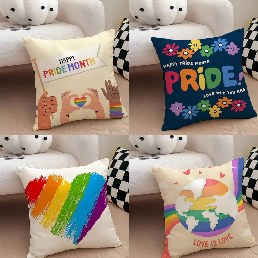 

Rainbow Lgbt Pillow Case Elegant Couple Home Living Room Bedroom Decorative Rectangle Pillowcase Sofa Cushion Cover
