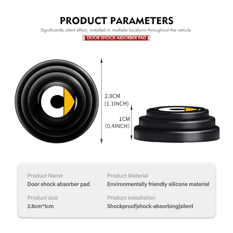 Car Door Shock Absorber Rubber Pads Anti Shock Silicone For Smart Fortwo 451 450 453 Forfour Cabrio Crossblade ROADSTER