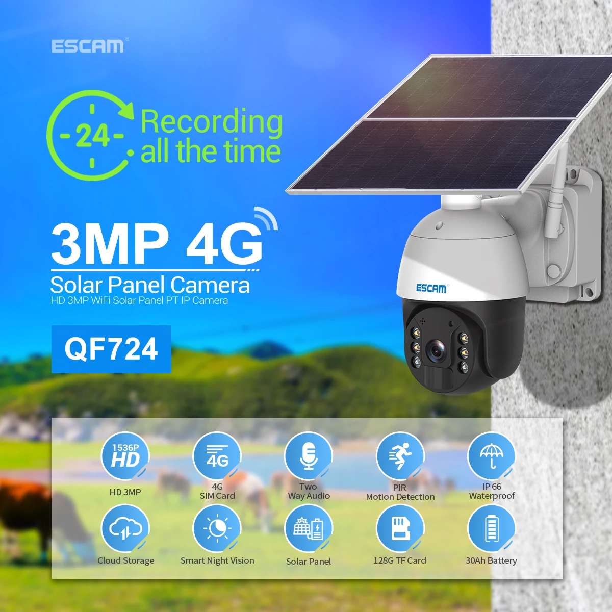 escam qf724 3mp 1296p camera ptz 4g sem fio para euro unir estados visao noturna de cor cheia monitor cctv seguranca em casa 01