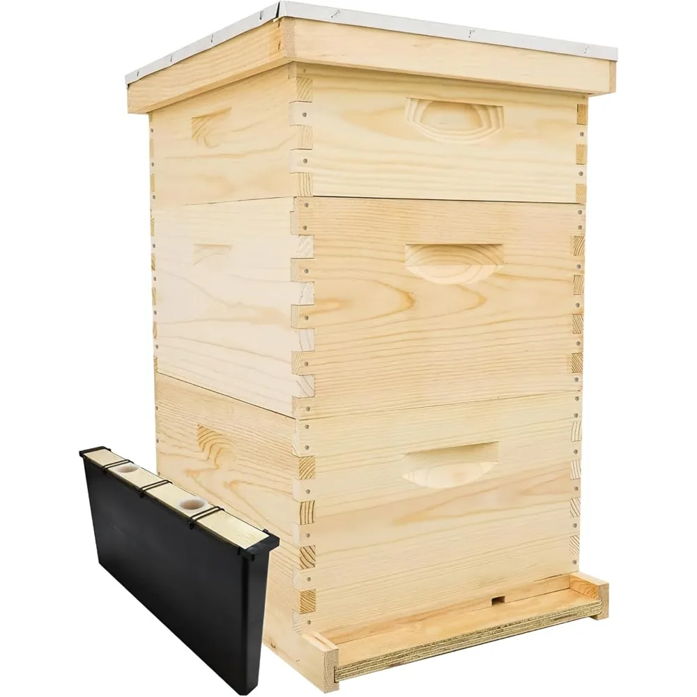 

10 Frame Hive Kit, Includes Wooden Frames & Waxed Rite-Cell Foundation, 2 Deep Boxes, 1 Medium Box, Made in The USA