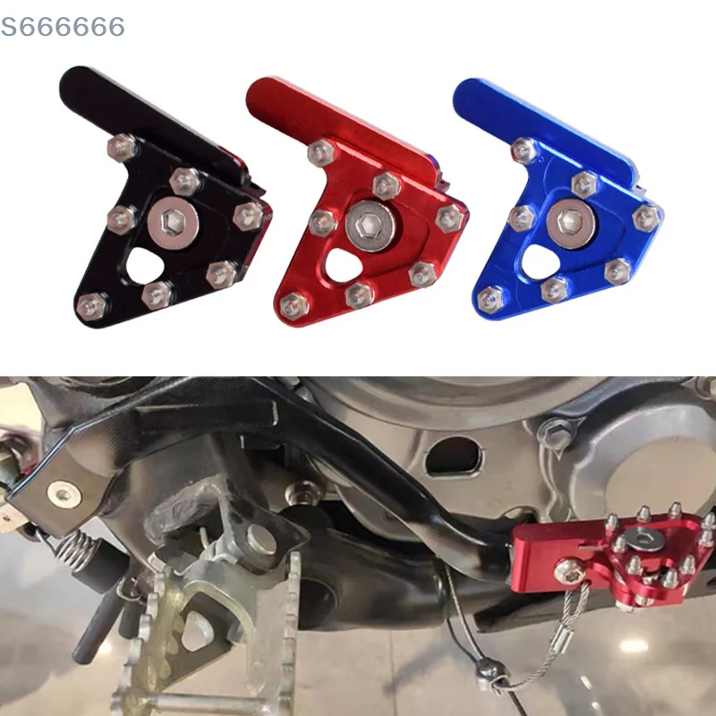 

Motorcycle Rear Brake Mechanism; Universal CNC Pedal Lever with Foot Peg Step Tip for Dirt-Bikes