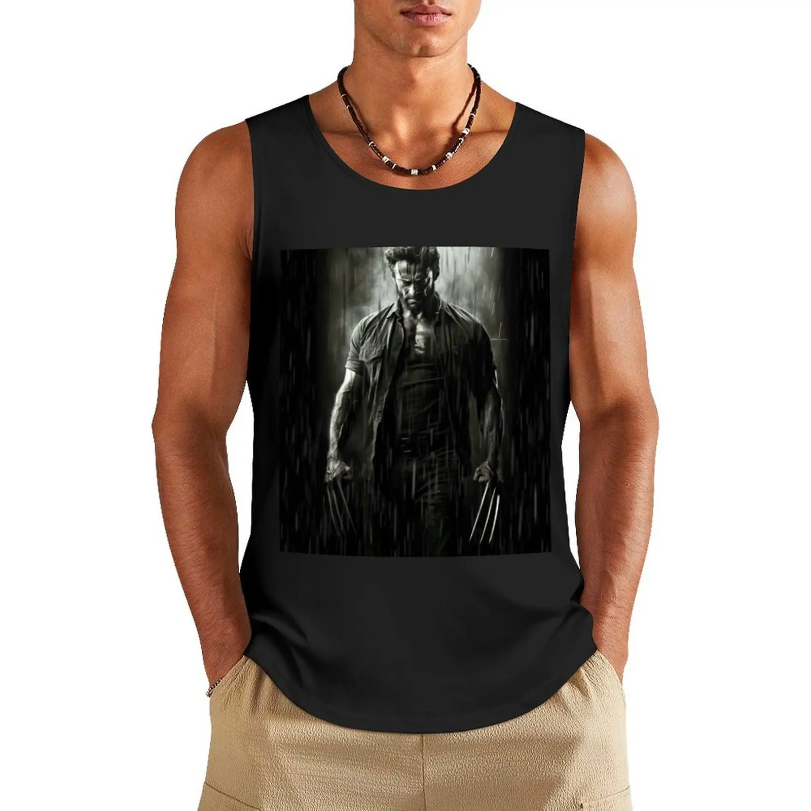 

Hugh jackman Tank Top Men's gym t-shirts Male vest gym top Gym wear