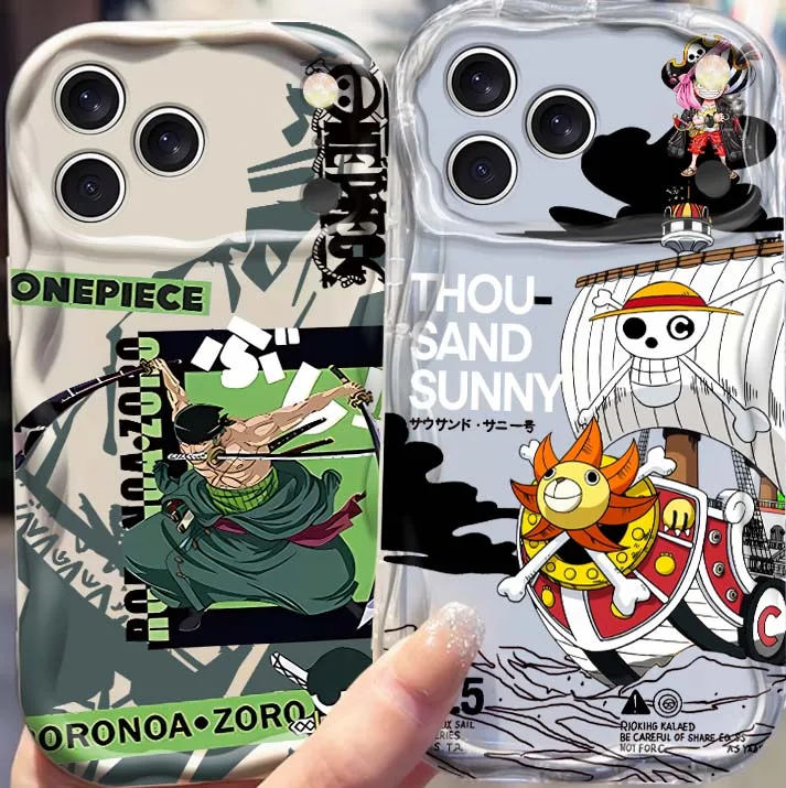 

One Piece Luxury Luffy Cute Phone Case For Apple iPhone 17 16 16E 15 14 13 12 11 XS X Pro Max Plus Wave Oil Cover Soft Funda