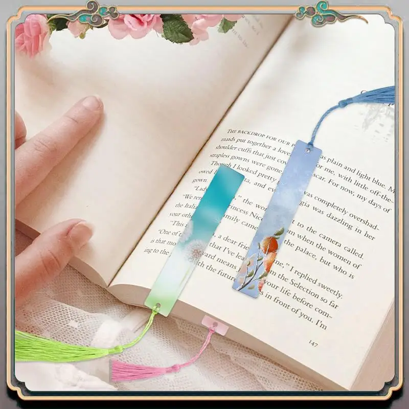 

40 PCS Sublimation Bookmark Blank Heat Transfer Aluminum Metal Bookmarks And Tassels