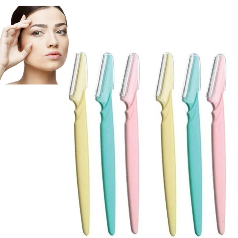 6 stks Wenkbrauw Mes Vrouwen Make-up Facial Tool Wenkbrauw Lip Scheermes Trimmer Blade Scheerapparaat Mes Beauty Tool Kit