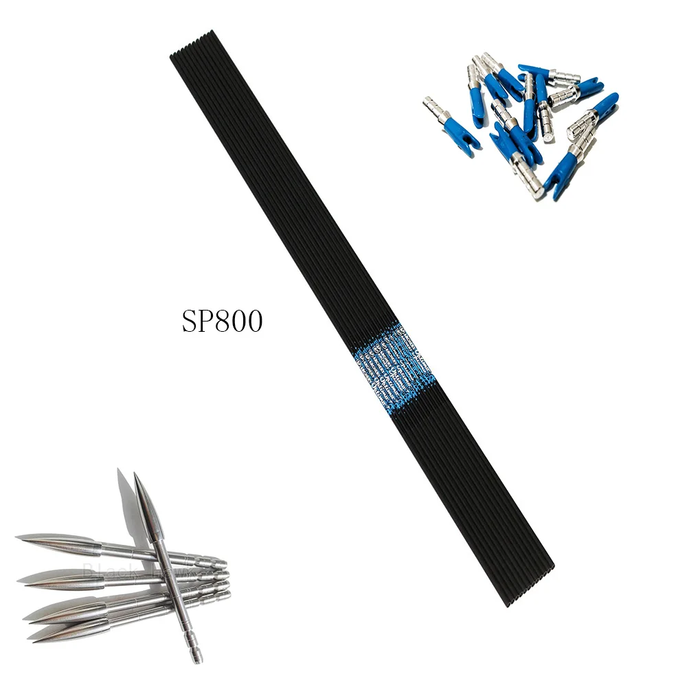 12pcs Carbon Arrow Shafts Spine500 600 700 800 ID4.2mm Pin Nock Target Point For Compound Recurved Bow Archery