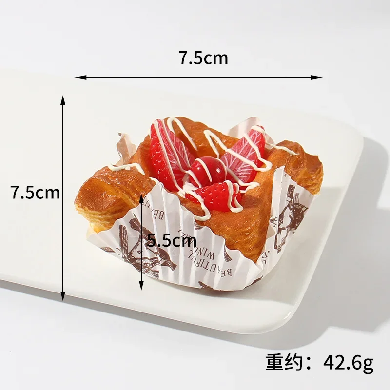Fake Cake Bread Cupcake Pastry Bakery Artificial Soft Bread Food Model Props Refrigerator Stickers Simulation Dessert Scale