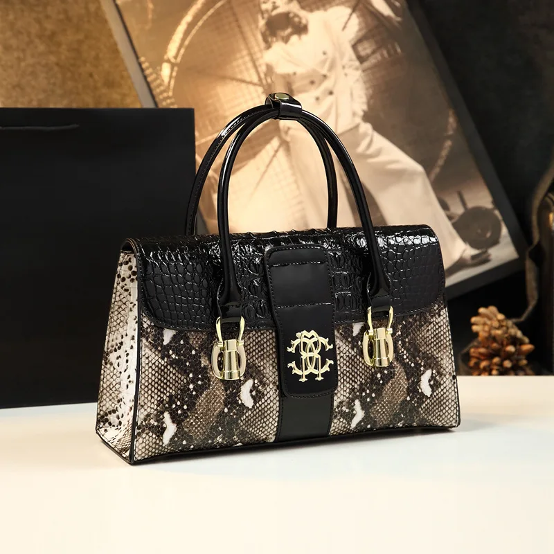 Spring new patent leather crocodile-print chain mother bag one-shoulder cross-body handbag daily large-capacity women's bag